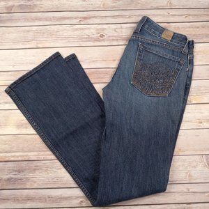 Lucky Brand Jeans 6 / 28 Bootcut Lightly Distressed Embellished Back Pockets